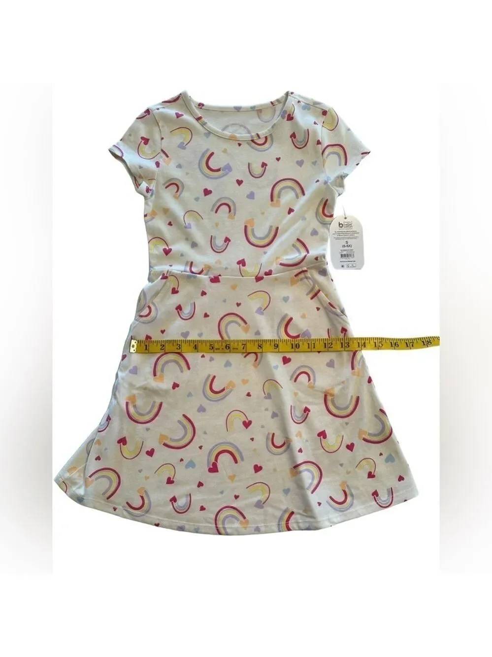 Wonder Nation Multicolor Rainbow Summer Play Dress GIRLS 6 - 6X Pockets NEW NWT
